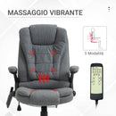 Sedia Poltrona Relax da Ufficio Presidenziale Massaggiante  Grigia