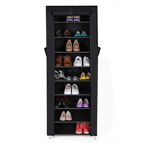 Étagère à chaussures peu encombrante 10 étagères 61,5x31x5x173,5 cm Rizzetti Noir prezzo