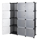 Armadio Guardaroba Modulare 12 Cubi 112x37x148 cm Rizzetti Nero