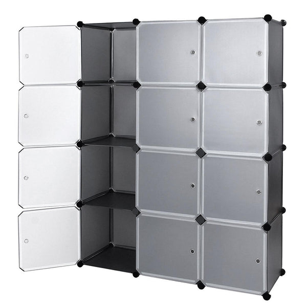 Armoire Modulable 12 Cubes 112x37x148 cm Rizzetti Noir prezzo