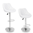 Set 2 Sgabelli Alti in Similpelle Imbottita Rizzetti Anshar Bianchi