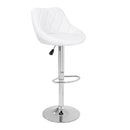 Set 2 Sgabelli Alti in Similpelle Imbottita Rizzetti Anshar Bianchi