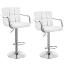 Set 2 Sgabelli Alti in Similpelle Imbottita Rizzetti Plusmir Bianchi