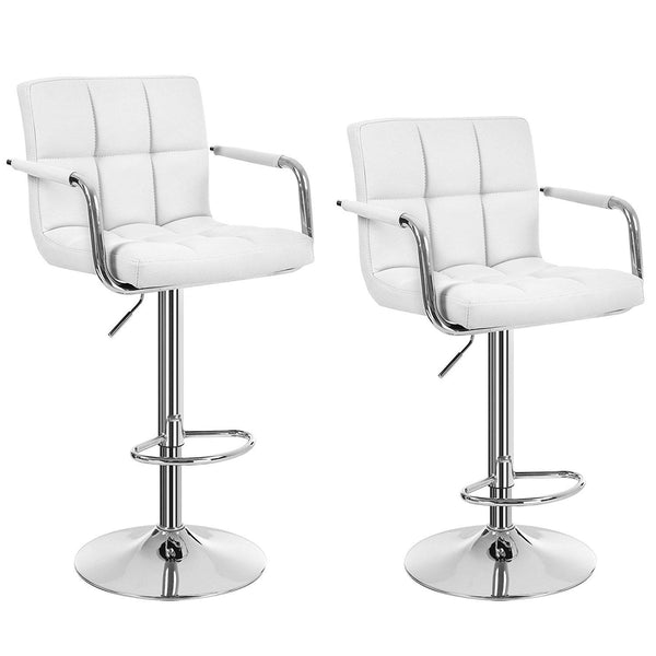 Lot de 2 tabourets hauts en similicuir rembourré Rizzetti Plusmir blanc acquista