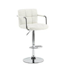 Set 2 Sgabelli Alti in Similpelle Imbottita Rizzetti Plusmir Bianchi