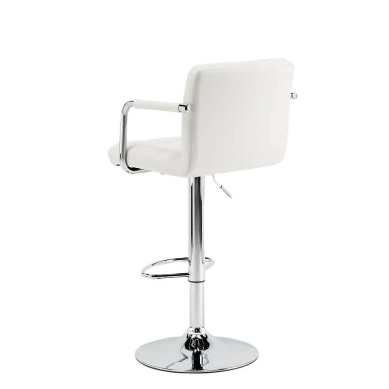 Set 2 Sgabelli Alti in Similpelle Imbottita Rizzetti Plusmir Bianchi