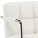 Set 2 Sgabelli Alti in Similpelle Imbottita Rizzetti Plusmir Bianchi