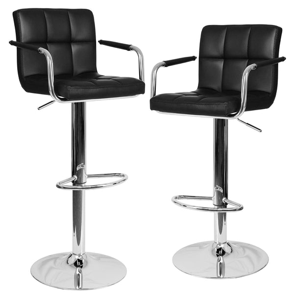 Lot de 2 tabourets hauts en similicuir rembourré Rizzetti Plusmir noir sconto