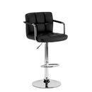 Set 2 Sgabelli Alti in Similpelle Imbottita Rizzetti Plusmir Neri