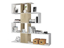 Mobile a Scaffali Libreria 4 Livelli in Legno 145x29x145 cm Rizzetti Elche Bianco