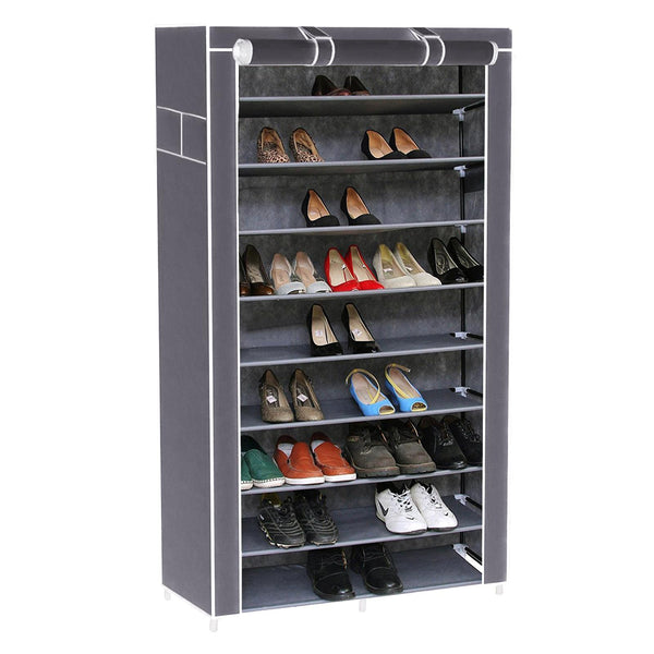 Étagère à chaussures peu encombrante 10 étagères 88x28x160 cm Rizzetti Gris prezzo