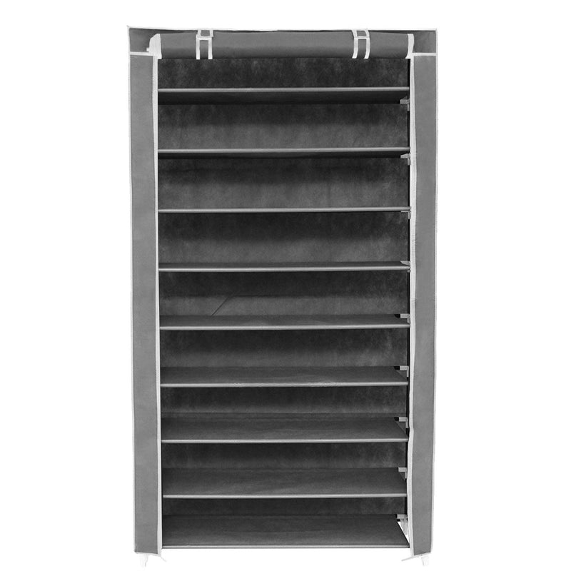 Scarpiera Salvaspazio 10 Ripiani 88x28x160 cm Rizzetti Grigia