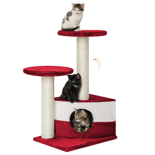 Arbre à chat avec maison pour chat H71 cm Rizzetti Fidel Rouge prezzo