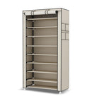 Scarpiera Salvaspazio 10 Ripiani 60x30x160 cm Rizzetti Beige