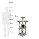 Albero Tiragraffi con Cuccia per Gatti H116 cm Rizzetti Silvestro Grigio