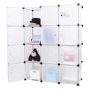 Armadio Guardaroba Modulare 12 Cubi 112x37x148 cm Rizzetti Bianco