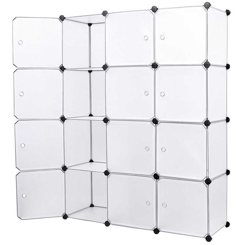 Armadio Guardaroba Modulare 12 Cubi 112x37x148 cm Rizzetti Bianco