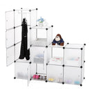 Armadio Guardaroba Modulare 12 Cubi 112x37x148 cm Rizzetti Bianco