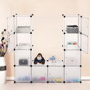 Armadio Guardaroba Modulare 12 Cubi 112x37x148 cm Rizzetti Bianco