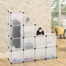 Armadio Guardaroba Modulare 12 Cubi 112x37x148 cm Rizzetti Bianco