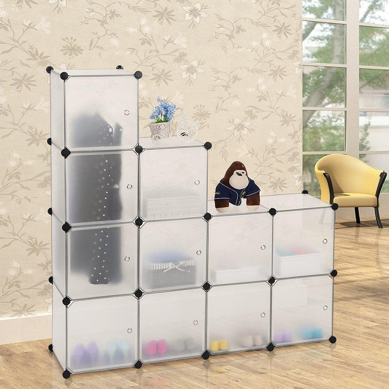 Armadio Guardaroba Modulare 12 Cubi 112x37x148 cm Rizzetti Bianco