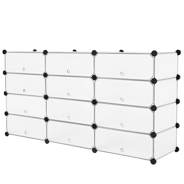 Armoire Modulable 12 Compartiments 95x37x107 cm Rizzetti Blanc online