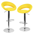 Set 2 Sgabelli Alti in Similpelle Imbottita Rizzetti Chicago Gialli