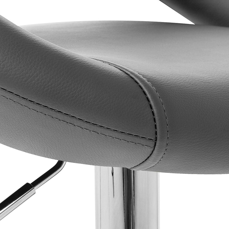 Set 2 Sgabelli Alti in Similpelle Imbottita Rizzetti Chicago Grigi