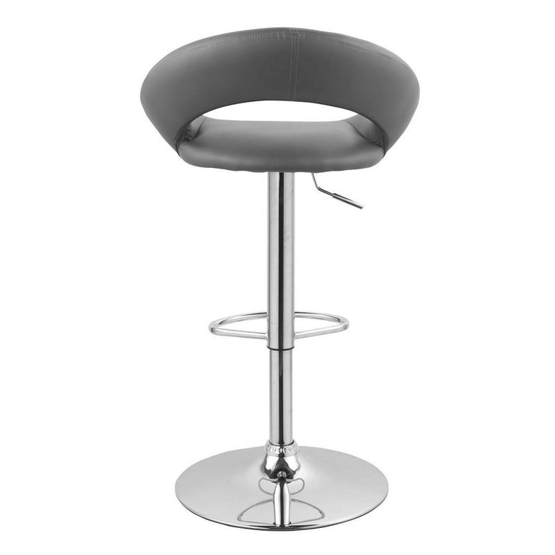 Set 2 Sgabelli Alti in Similpelle Imbottita Rizzetti Chicago Grigi