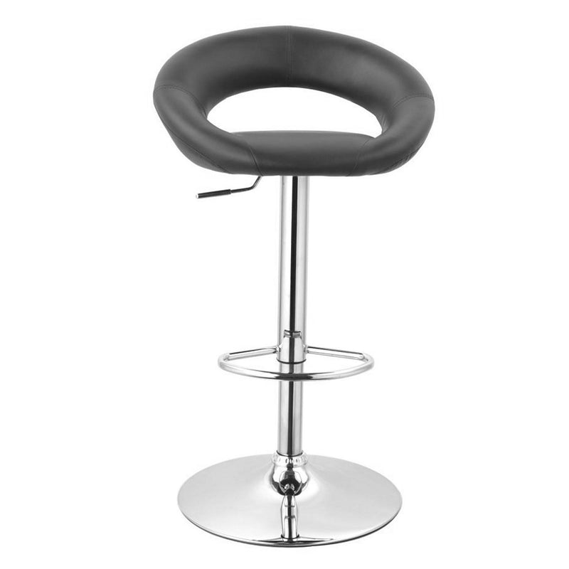 Set 2 Sgabelli Alti in Similpelle Imbottita Rizzetti Chicago Grigi