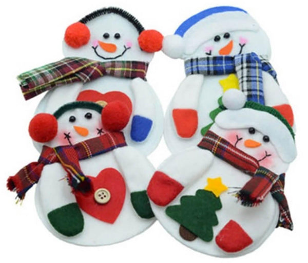 online Rizzetti Snowman Set de 4 Pochettes à Couverts de Noël en Polyester