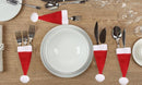 Set 4 Tasche Portaposate Natalizie in Poliestere Rizzetti Cappello di Babbo Natale