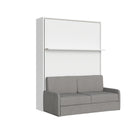 Letto Matrimoniale Francese A Scomparsa 140 Versia Con Divano E Mensola Bianco      