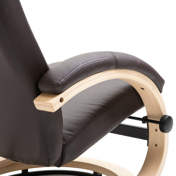 prezzo Fauteuil inclinable Relax avec repose-pieds en similicuir brun