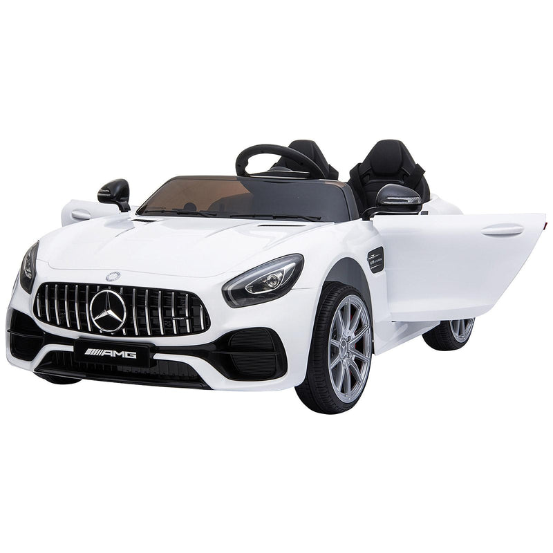 Macchina Elettrica per Bambini 2 Posti 12V con Licenza Mercedes GTR AMG Bianca