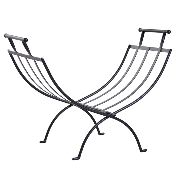 sconto Porte-bûches Pliant en Fer 60x35x45 cm Max 30Kg Noir