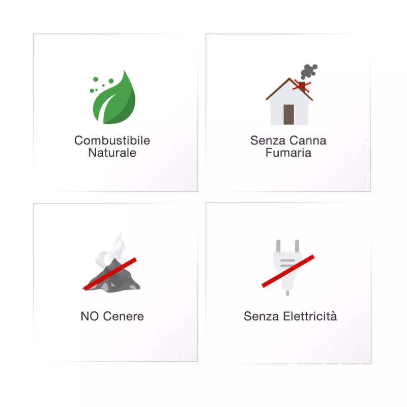 Camino a Bioetanolo da Tavolo 60x20 cm  Bianco