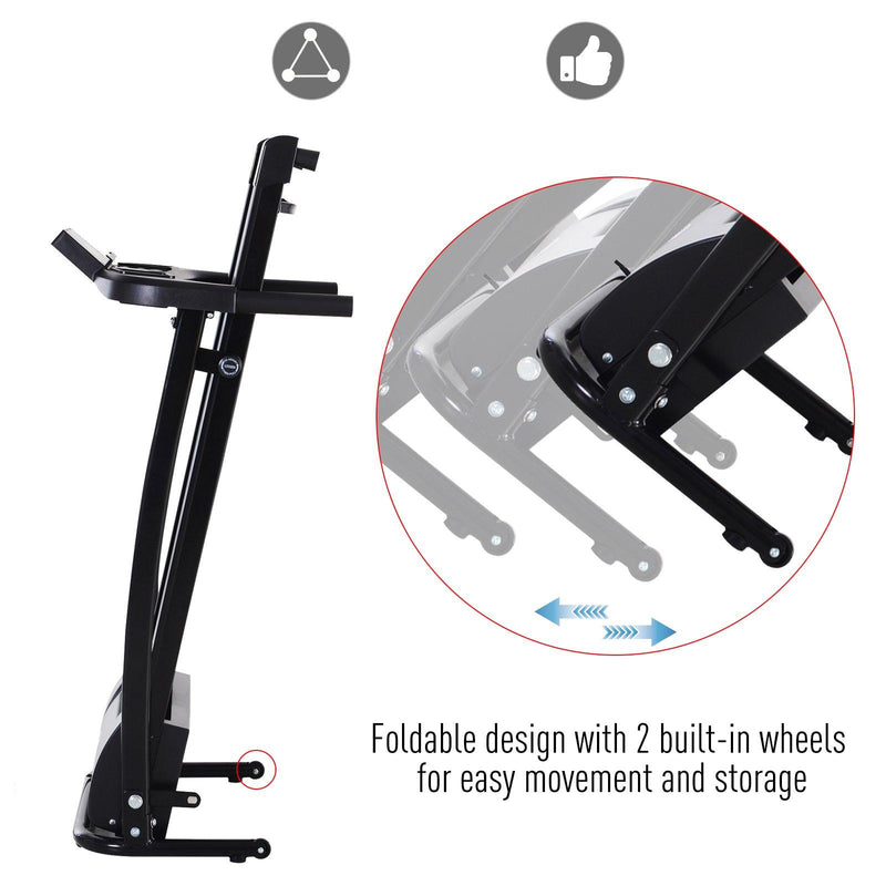 Tapis Roulant Elettrico con Schermo LCD Pieghevole 500W Nero 