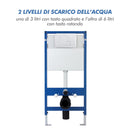 Cassetta Risciacquo WC a Incasso da Parete 2 Pulsanti 