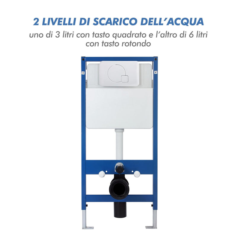 Cassetta Risciacquo WC a Incasso da Parete 2 Pulsanti 