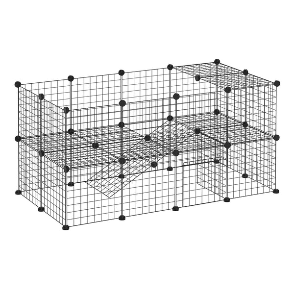 Clôture pour Rongeurs Souris Hamsters Clôture Filet Cage 36 Pièces 146x73x73 cm Noir online
