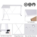 Scrivania da Ufficio ad Angolo in Metallo e MDF 142x142x76 cm  Bianca