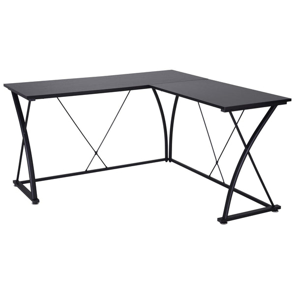 Bureau d'angle en métal et MDF 142x142x76 cm Noir prezzo