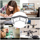 Scrivania da Ufficio ad Angolo in Metallo e MDF 142x142x76 cm  Nera