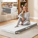 Materasso Pieghevole in Memory Foam 75x195x10 cm con Rivestimento Lavabile Bianco      