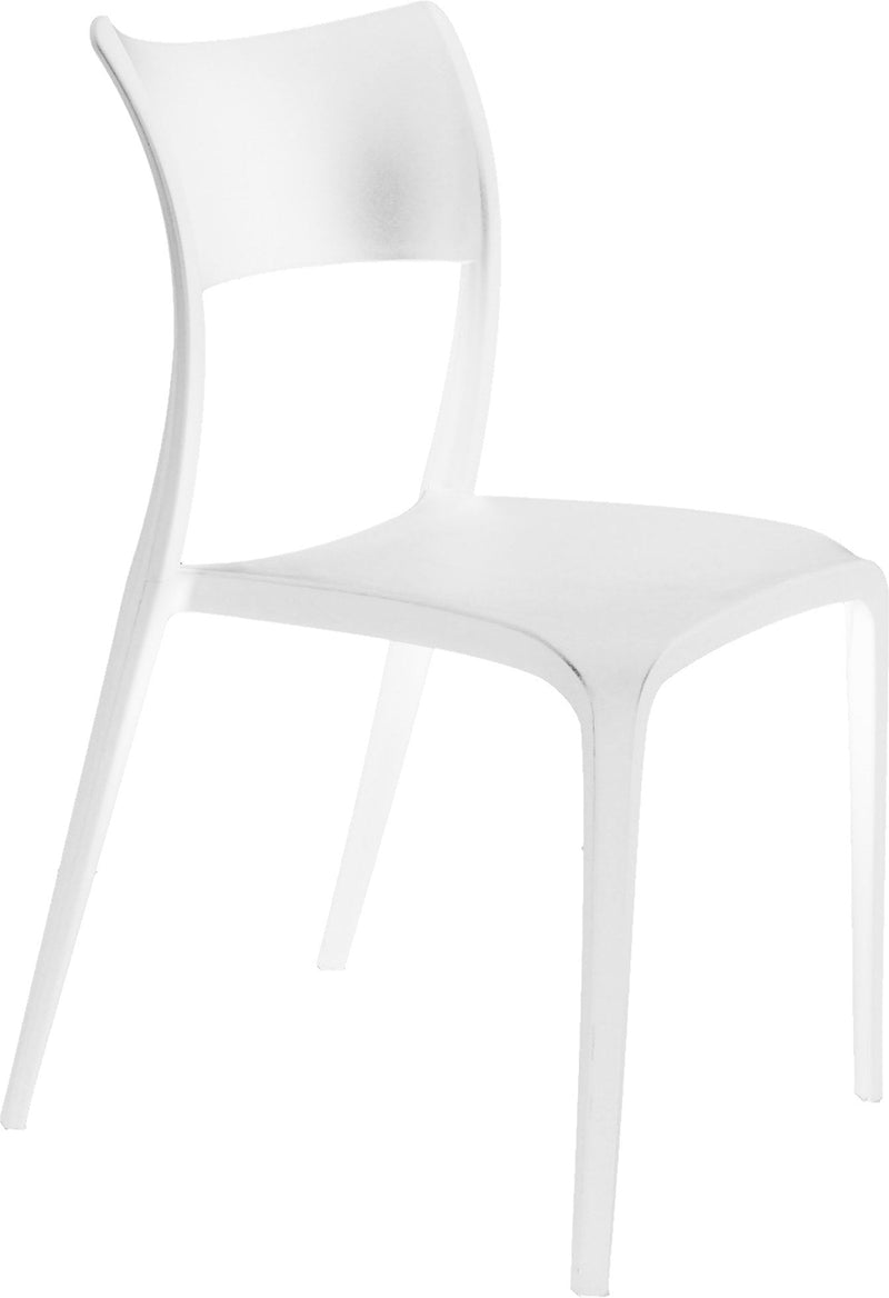 Set 4 Sedie da Giardino in Polipropilene Vandi Bianche