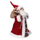 Puntale tessuto Babbo Natale verde e rosso cm Ø22xh30