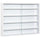 Rangement pour tableau d'affichage suspendu 80x9,5x60 cm avec portes coulissantes en verre blanc