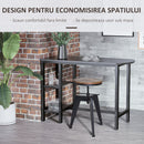 Sgabello da Bar Alto Regolabile in Altezza in Metallo e Legno Nero