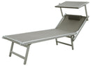 Lettino Prendisole da Giardino 185x61x39,5 cm Telaio in Alluminio Bianco e Textilene Tortora
